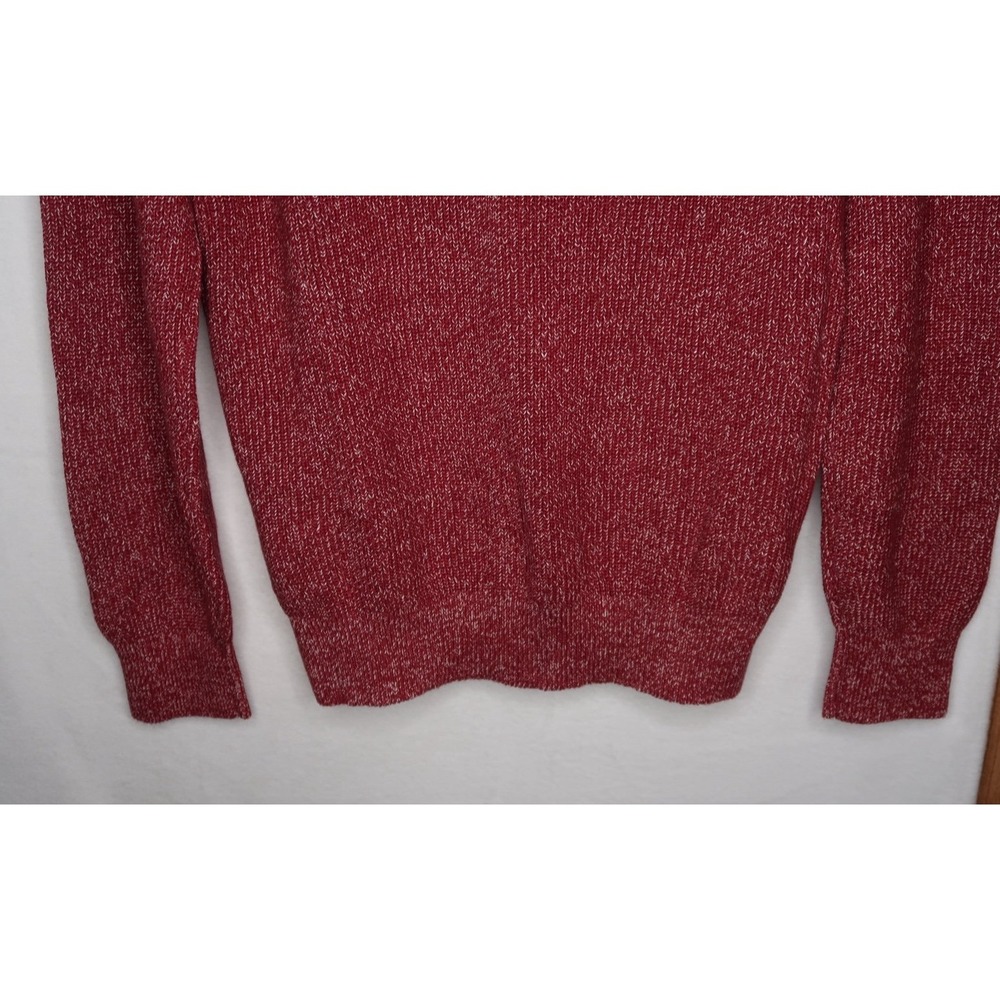 Brunello Cucinelli Ribbed Sweater Mens 50 Cotton Linen Crewneck Red Italy NWT - Picture 7 of 12